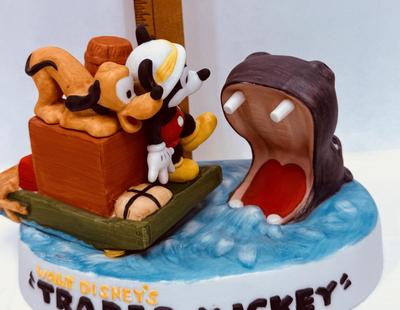 Bisque Porcelain Disney figurine TRADER MICKEY with PLUTO & HIPPO rare low LE #341/15000