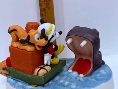 Bisque Porcelain Disney figurine TRADER MICKEY with PLUTO & HIPPO rare low LE #341/15000