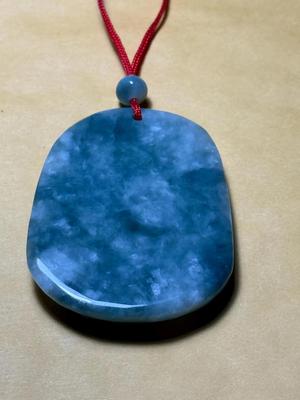 Vintage Large Carved Jade/Jadeite Dragon Pendant on a Red Rope Cord as Pictured.