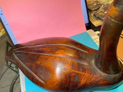 Vintage Mid-Century Carved Wooden Canadian Geese #2 Made in Canada 15.5" Long & 12" Tall in Good Preowned Condition.