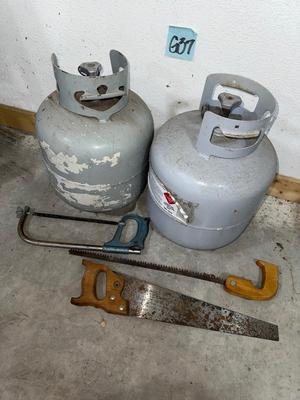 G37- 2 propane tanks and saws