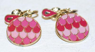 Reds & Pinks Overlaps and Teardrop Earrings (1¼") with a Snap-On Clasp