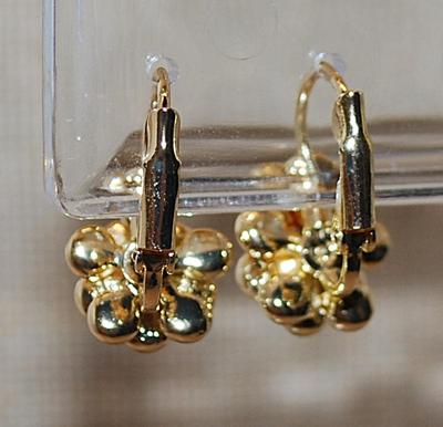 Very Colorful 8-Stone Cluster Earrings Set (Circ. ¾") on a Leverback Style Clasp