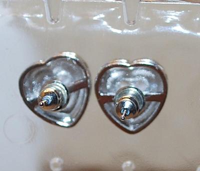Brilliant Sparkle HEART Style Earrings Set (¼" x ¼") with Stud Clasp