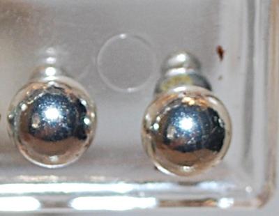 Vintage Silver Colored BALL Style EARRINGS Pair (¼" Circ.) with a Knob Style Clasp
