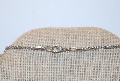 "Blue Belly" Owl PENDANT (1½" x 1") AND Earrings (1" x ½") Set on a Silver Tone Necklace Chain 27" L