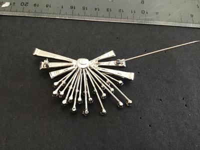 Marked Art Deco Rhinestone Brooch
