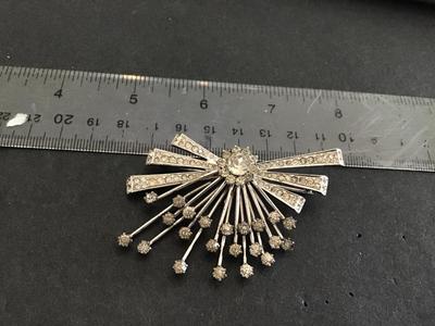 Marked Art Deco Rhinestone Brooch