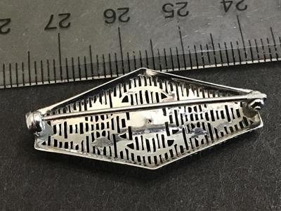 Art Deco Silver Filagree Brooch