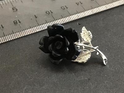 Black Rose Brooch