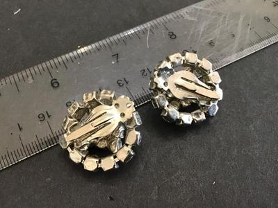 Vintage Rhinestone Clip on Earrings