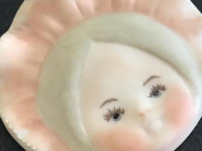 Unique Porcelain Face Necklace Vintage
