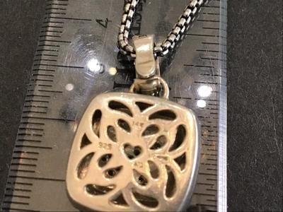 Sterling And 14 k Moissanite Pave Pendant