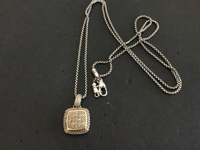 Sterling And 14 k Moissanite Pave Pendant