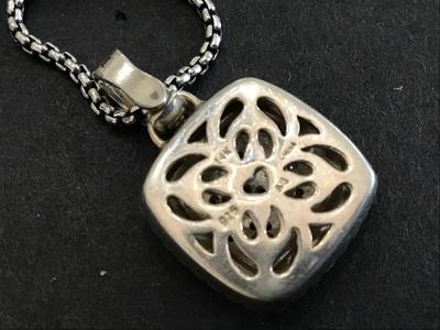 Sterling And 14 k Moissanite Pave Pendant