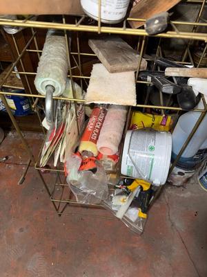 D67-Metal shelf and contents