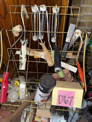 D67-Metal shelf and contents