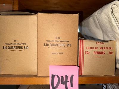 D41-Coin sleeves, bank bags +