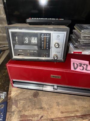 D32-small TV, radio, CDs, and CD case