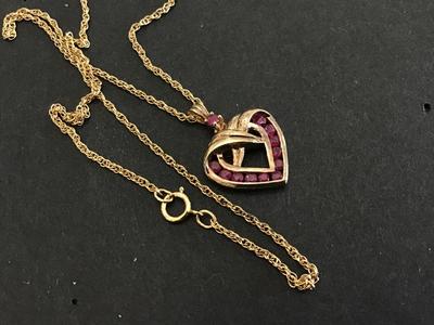 925 Pendant and Chain Semi Precious Necklace Vintage