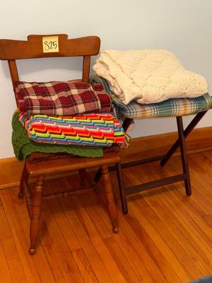 S25-chair, luggage rack, and blankets