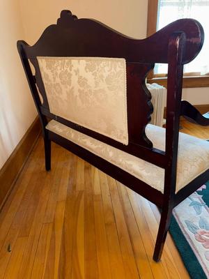 S19-beautifully upholstered, ornate bench