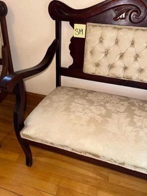 S19-beautifully upholstered, ornate bench