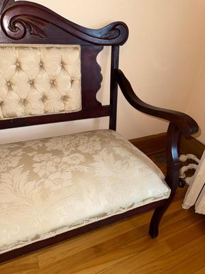 S19-beautifully upholstered, ornate bench