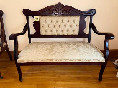 S19-beautifully upholstered, ornate bench