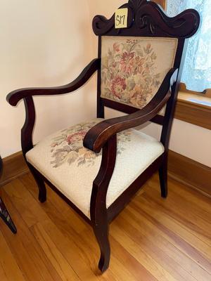 S17-gorgeous ornate chair with floral pattern