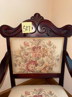 S17-gorgeous ornate chair with floral pattern
