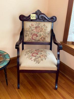 S17-gorgeous ornate chair with floral pattern