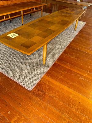 Sale Photo Thumbnail #15: T12-MCM Coffee table

75 inches long
17 inches wide
13 and three-quarter inches tall
