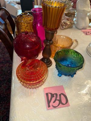 Sale Photo Thumbnail #448: P30-colored glass decor items