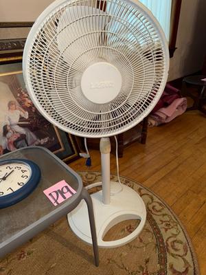 Sale Photo Thumbnail #511: P19-Small table, fan. rug and clock