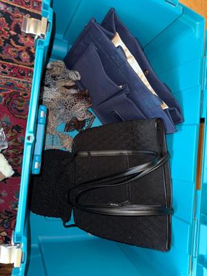 Sale Photo Thumbnail #699: M87- tote with mittens, pull over hoods, scarves and handbags