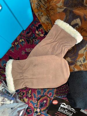 Sale Photo Thumbnail #697: M87- tote with mittens, pull over hoods, scarves and handbags