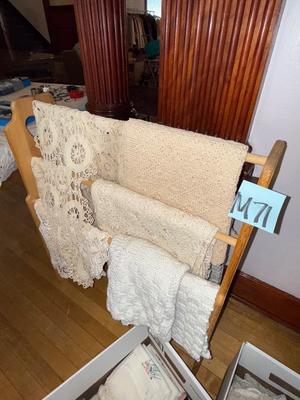 Sale Photo Thumbnail #769: M71-Quilt rack and linens