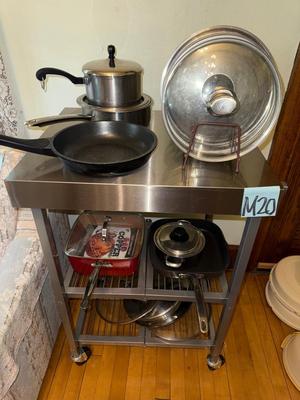 Sale Photo Thumbnail #957: M20-cart and pots/pans/lids

35 1/2 inches tall
24 inches wide
20 inches deep