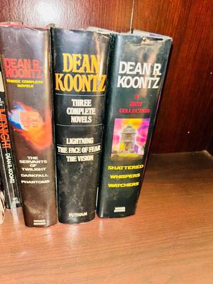 A HORRIFYING YET DELIGHTFULLY LARGE ASSORTMENT OF STEVEN KING AND DEAN KOONTZ BOOKS