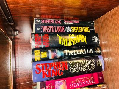 A HORRIFYING YET DELIGHTFULLY LARGE ASSORTMENT OF STEVEN KING AND DEAN KOONTZ BOOKS