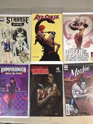 Red Sonja, Strange Academy, Queen of black Coast, Vampironica, Vampirella, Morbins