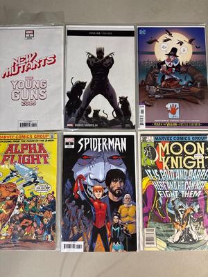 New Mutants, Marvel Knights, Harley Quinn, Alpha Flight, Spider-man, Moon Knight