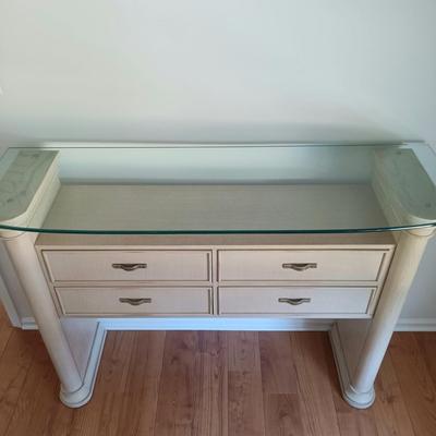 LOT 2: Stanley Furniture Co. Glass-Topped Console