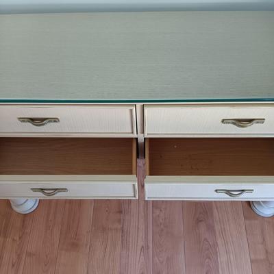 LOT 2: Stanley Furniture Co. Glass-Topped Console