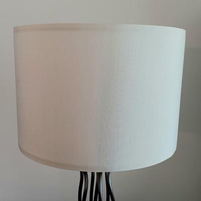 LOT 10: Contemporary Style Black and White Metal Lamps