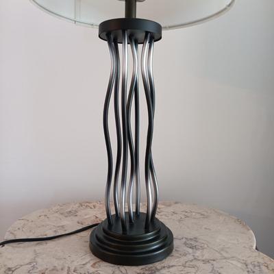 LOT 10: Contemporary Style Black and White Metal Lamps