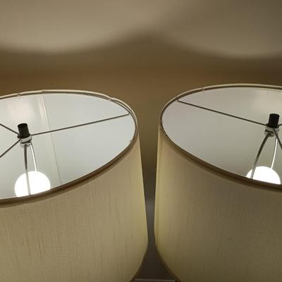 LOT 10: Contemporary Style Black and White Metal Lamps