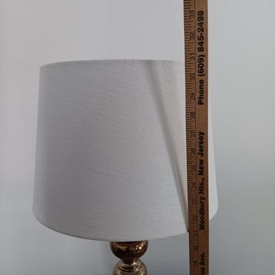 LOT 12: Candlestick Style Copper-Tone Metal Table Lamps