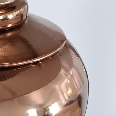 LOT 12: Candlestick Style Copper-Tone Metal Table Lamps